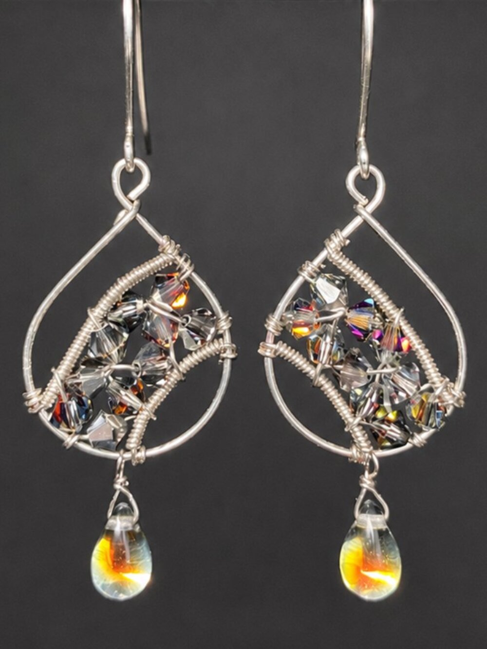 Sterling Silver & Vintage Swarovski Earrings